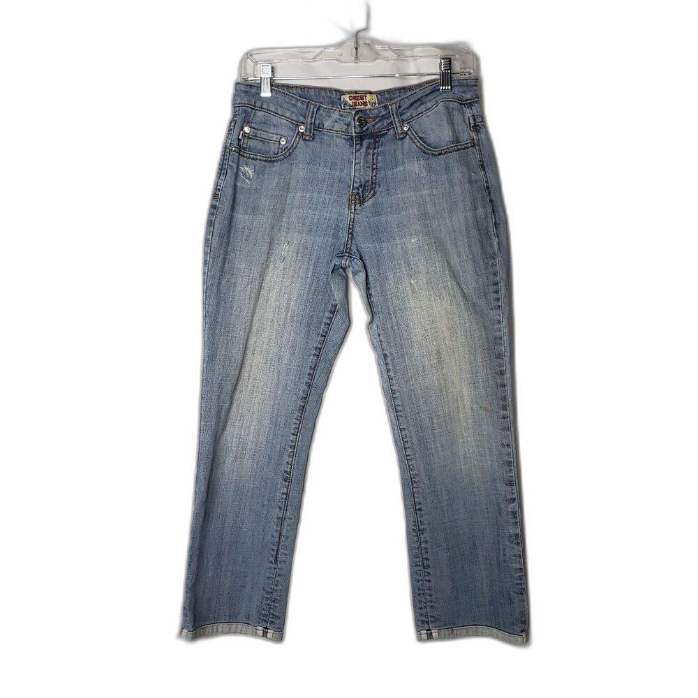CREST JEANS Straight Leg Cropped Denim Jeans Juniors Size 7/8
